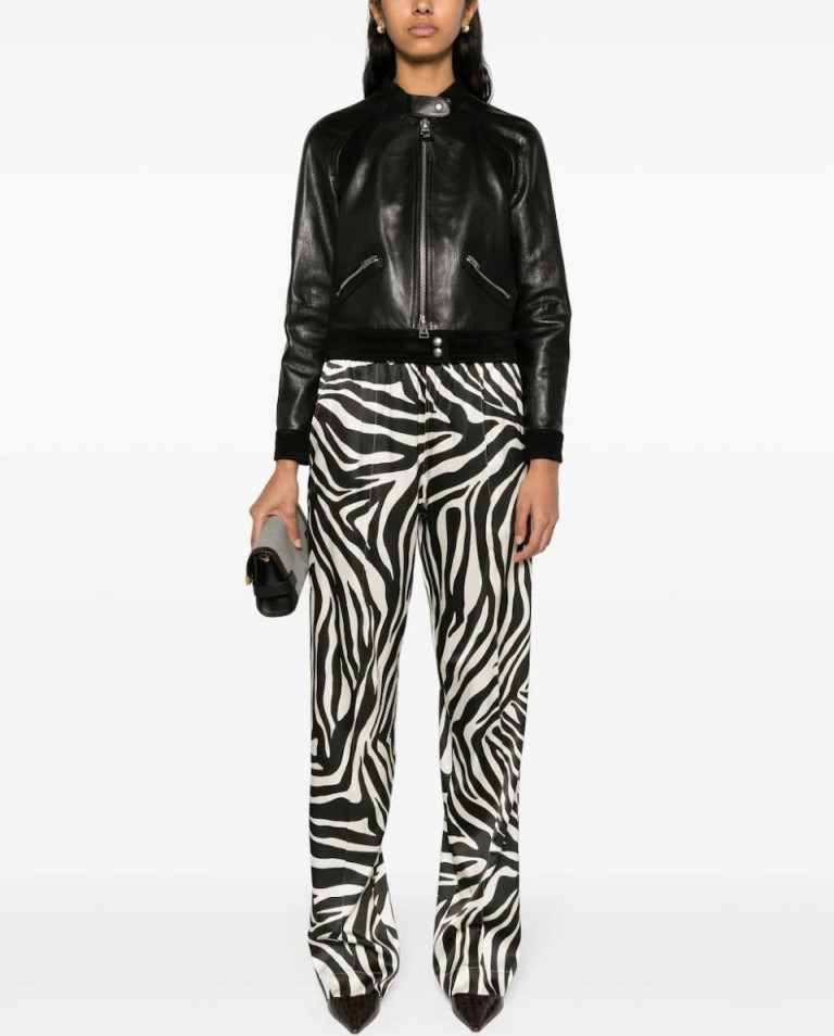 Tom Ford Zebra-Print Silk Trousers