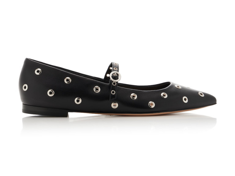 Gianvito Rossi Studded Leather Flats