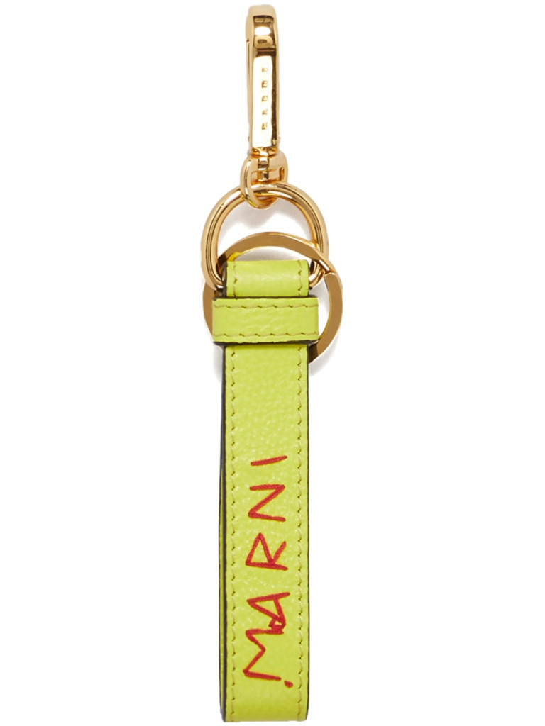 Marni Logo-Embroidered Leather Keyring
