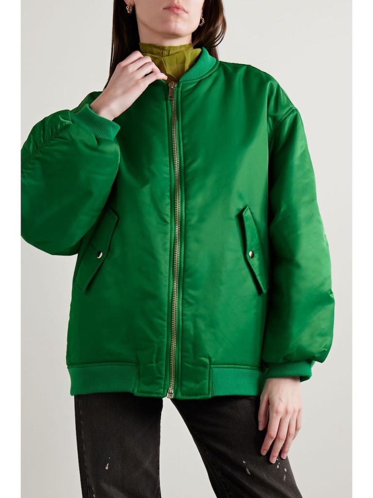 The Frankie Shop Astra Oversized Shell Bomber Jacket