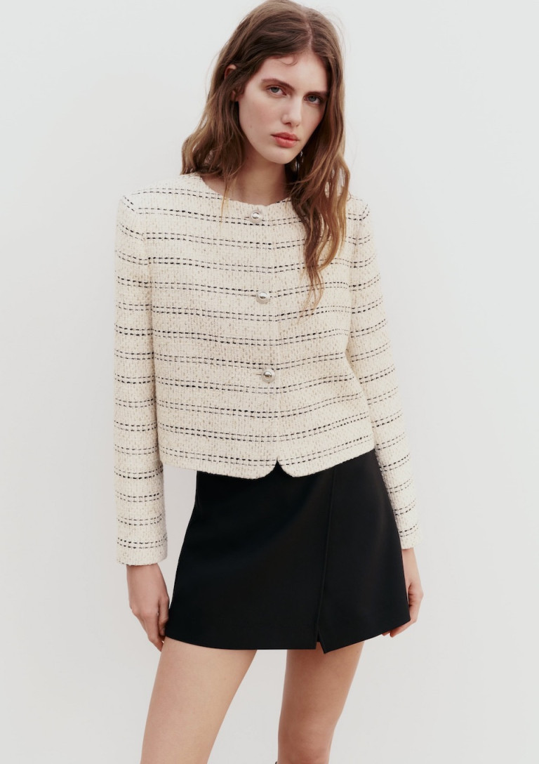 Zara Shoulder Pad Cropped Jacket