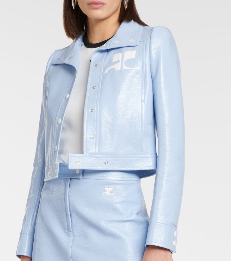 Courreges Reedition Cropped Vinyl Jacket