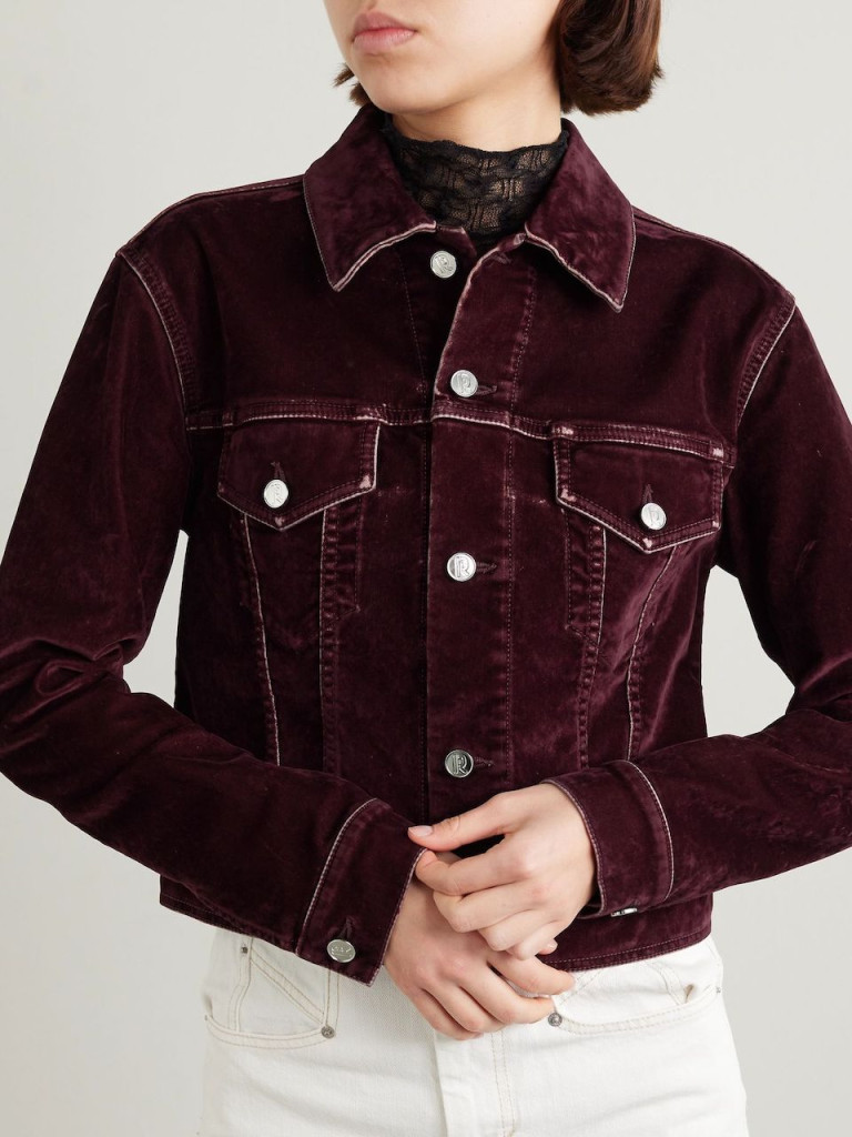 Paco Rabanne Distressed Cotton-Blend Velvet Jacket