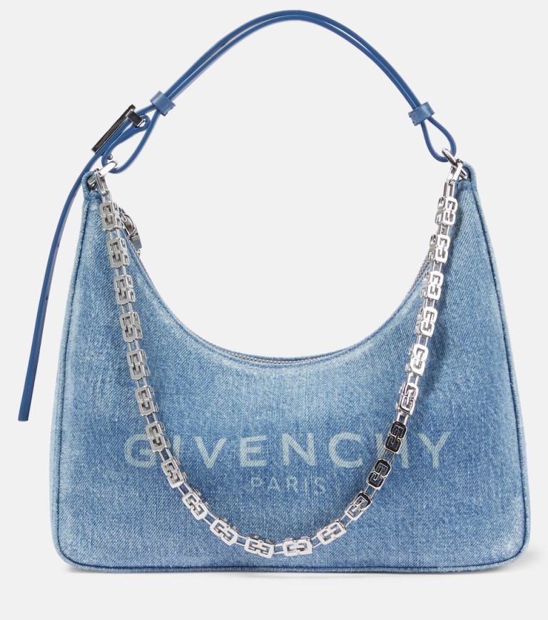 Givenchy Moon Cut Out Small Denim Shoulder Bag