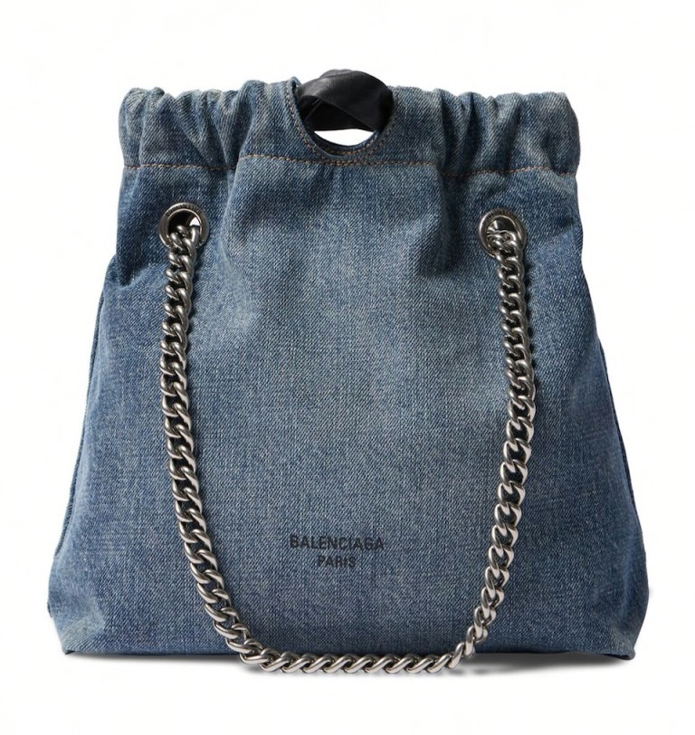 Balenciaga Small Crush Denim Tote Bag