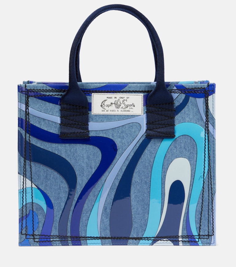 Pucci Printed Denim Tote Bag