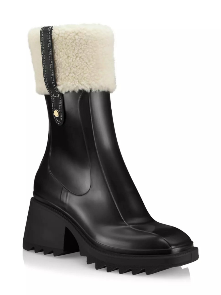 Chloe Betty Shearling-Lined Rubber Boots