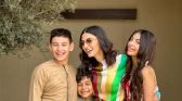 Dubai-based fashion influencer Rima Zahran with her family
