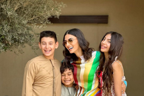 Dubai-based fashion influencer Rima Zahran with her family