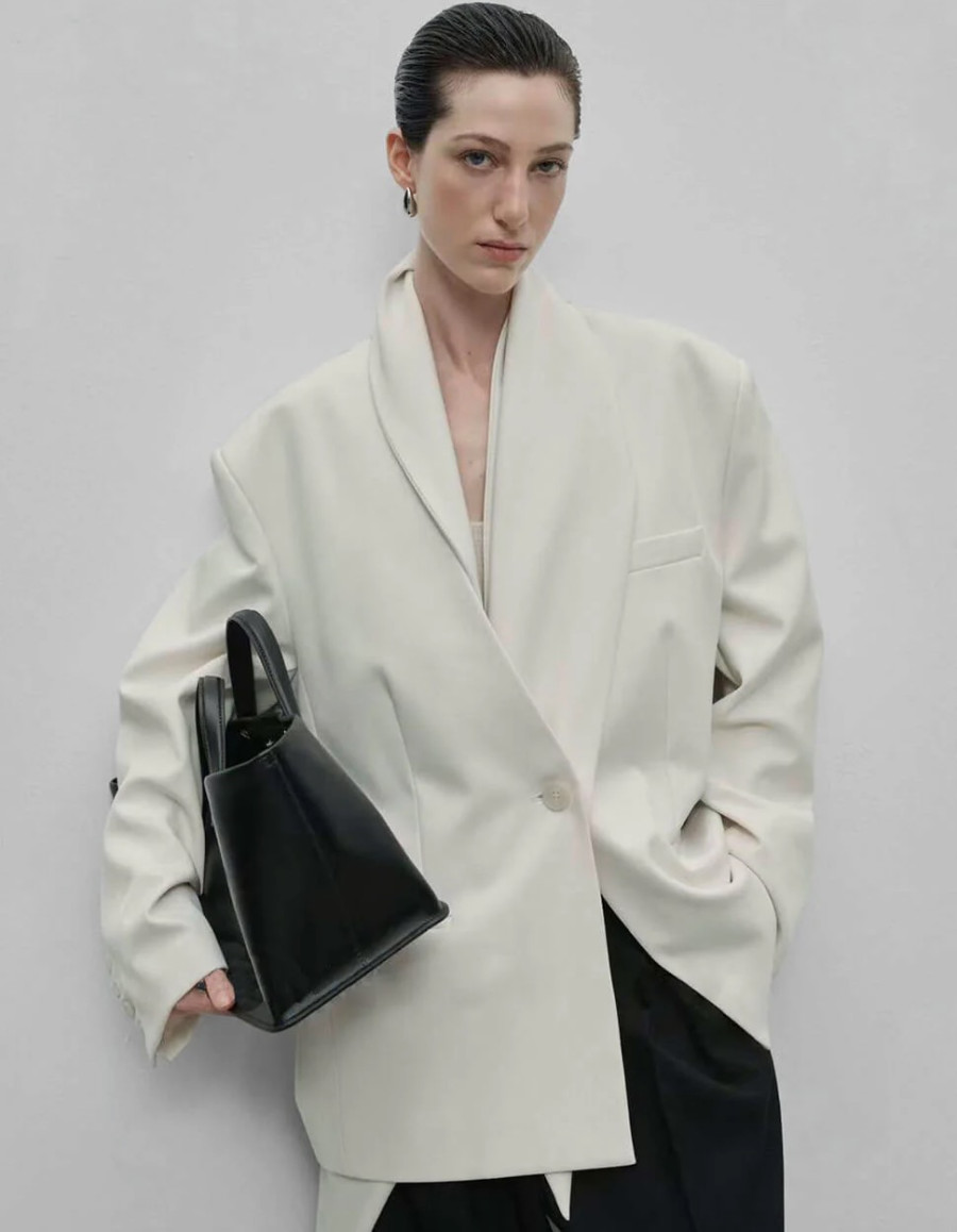 Pixie Market Ivory Scarf Blazer