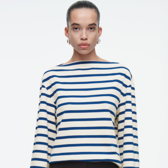 COS Striped Boat-Neck Top