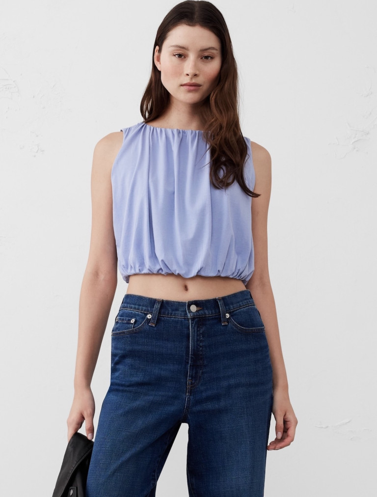 Banana Republic Drapey Shirred Bubble Top