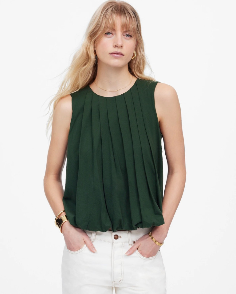 Madewell Sleeveless Crewneck Bubble Top