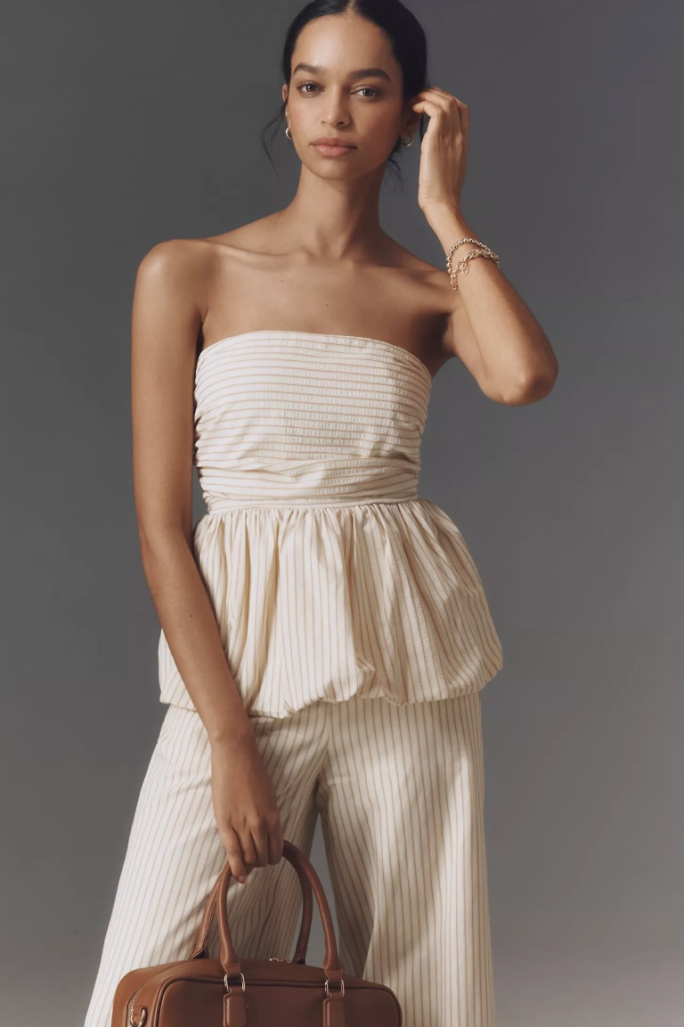 MON RENN Sleeveless Bubble Blouse
