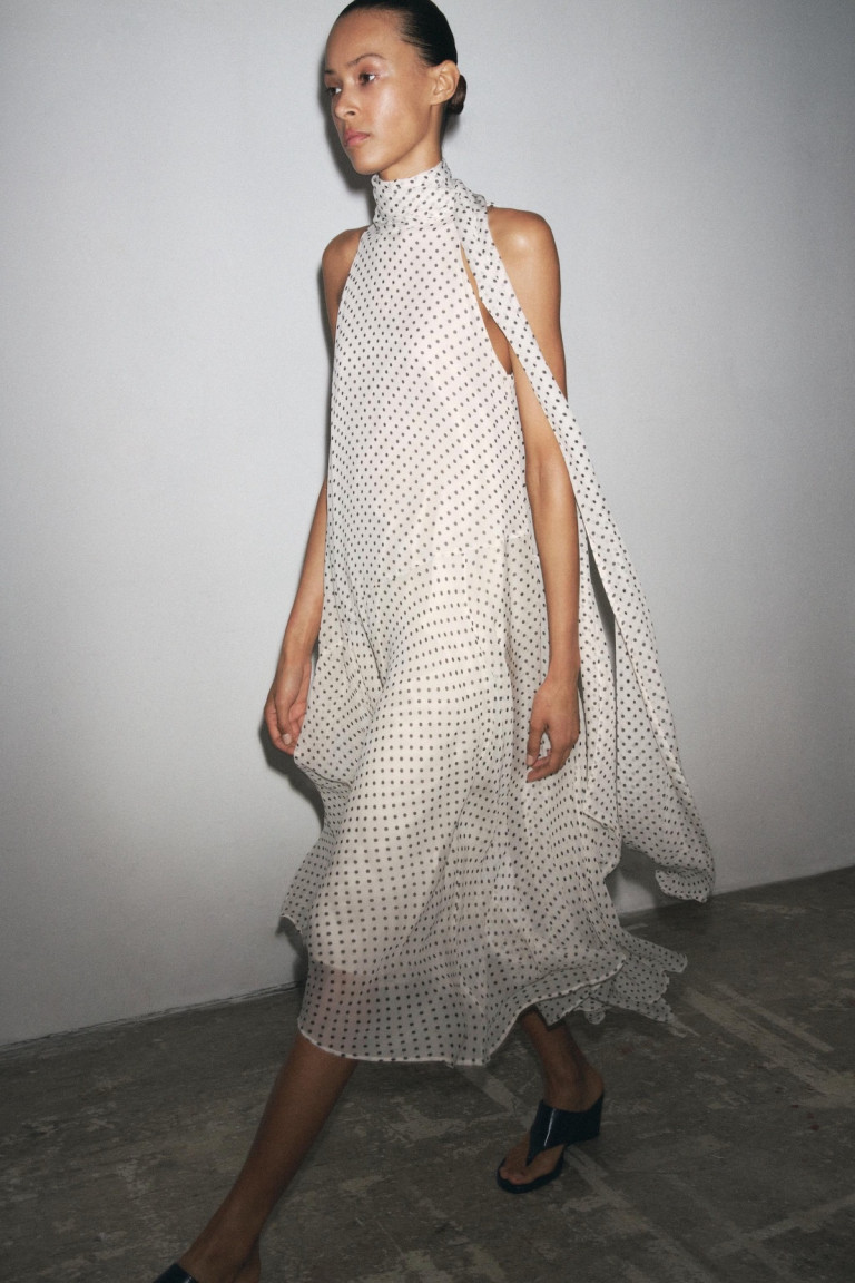 Zara Polka Dot Halter Dress ZW Collection