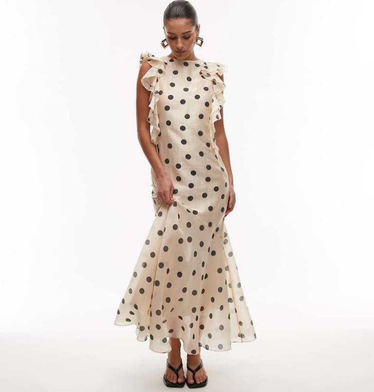Other Stories Maxi Dress With Ruffle Edging and Low Back