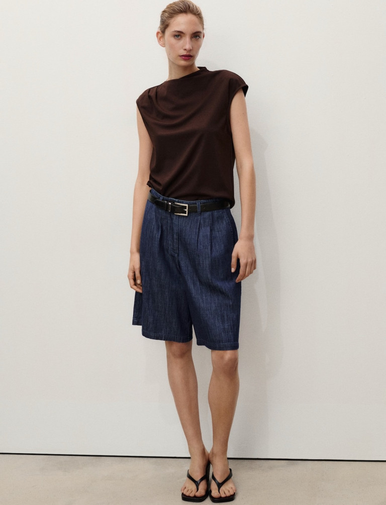 Mango Rinse-Wash Denim Bermuda Shorts