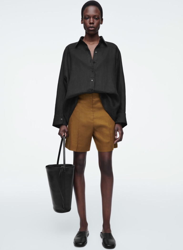 COS Tailored Elasticated Linen Shorts