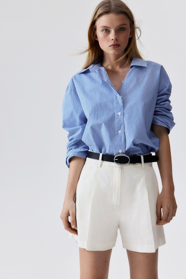 HM Linen-Blend Shorts