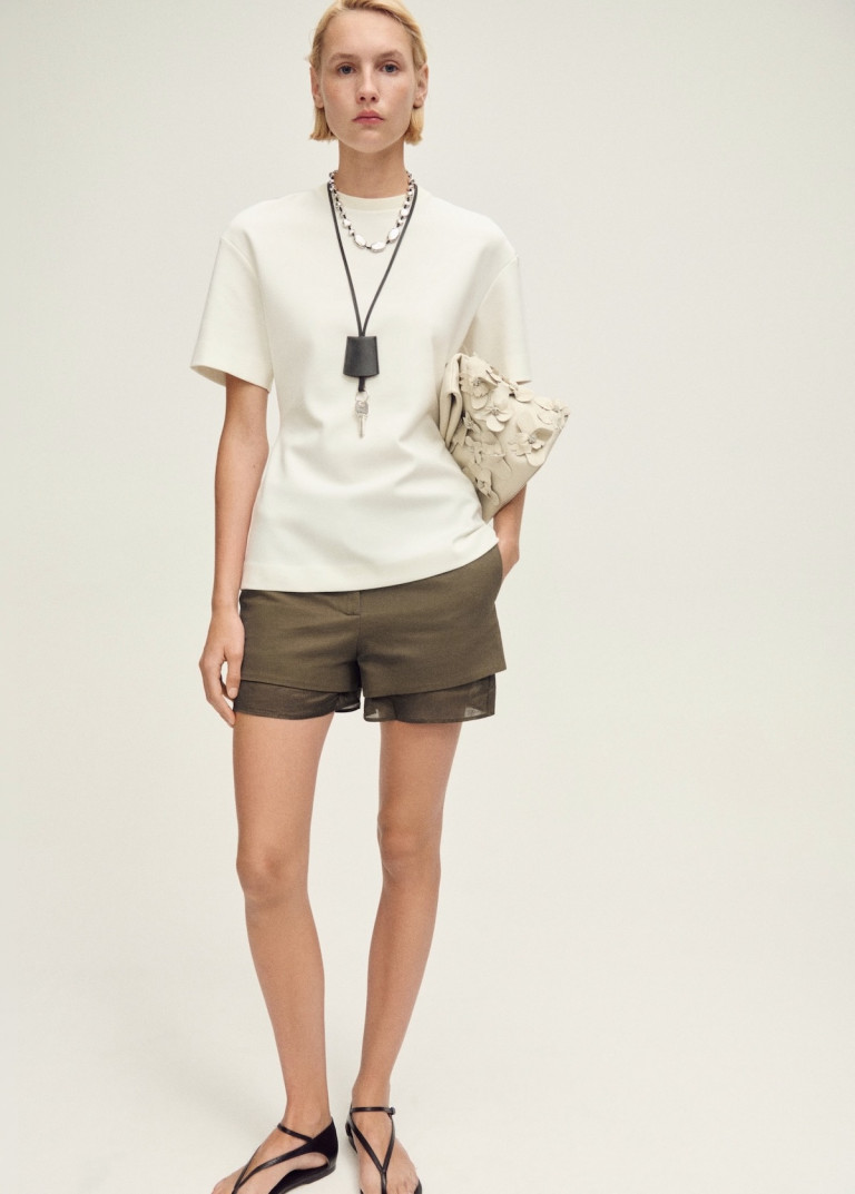 Mango Combined Linen-Blend Shorts