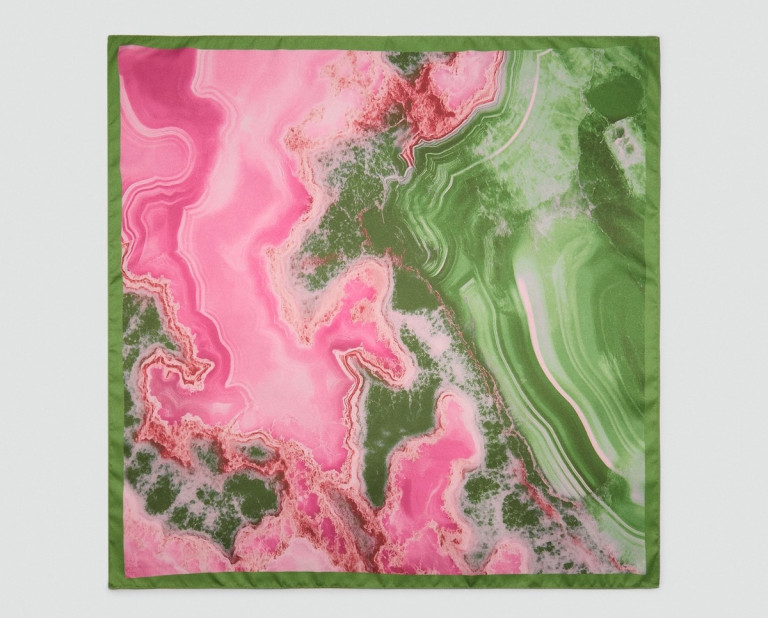 Mango Abstract-Print Satin Scarf