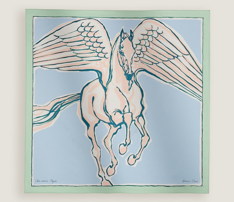 Hermes Libre Comme Pegase Scarf 90