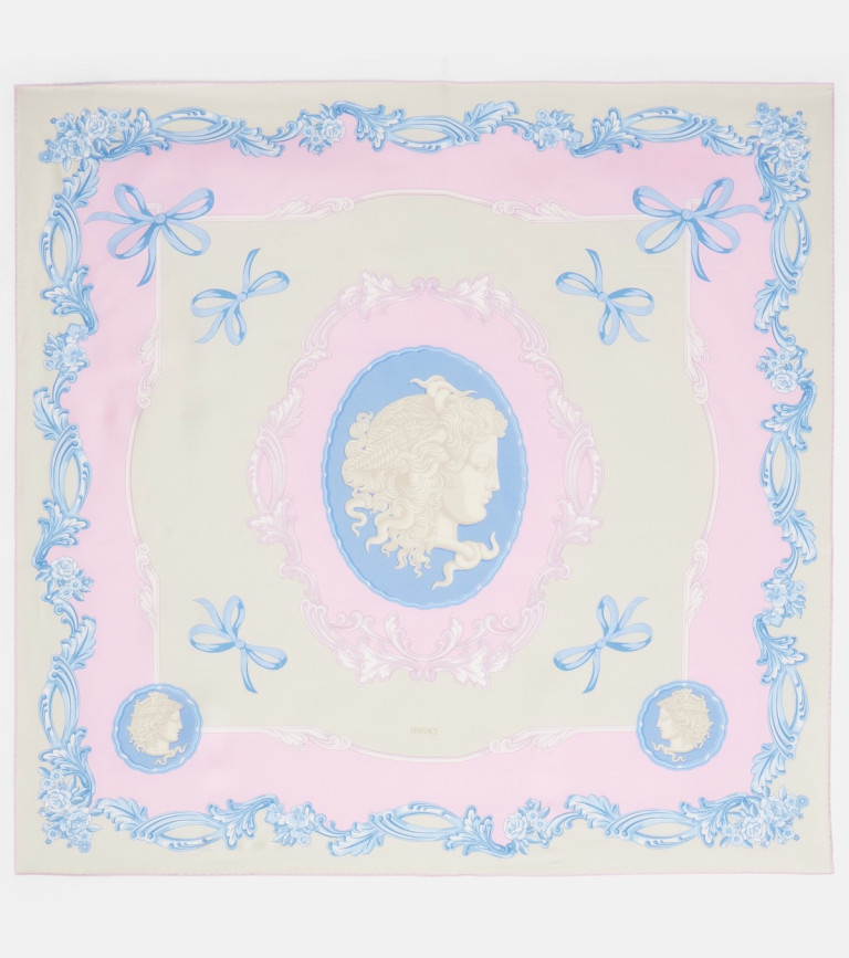 Versace Cameo Printed Silk Scarf