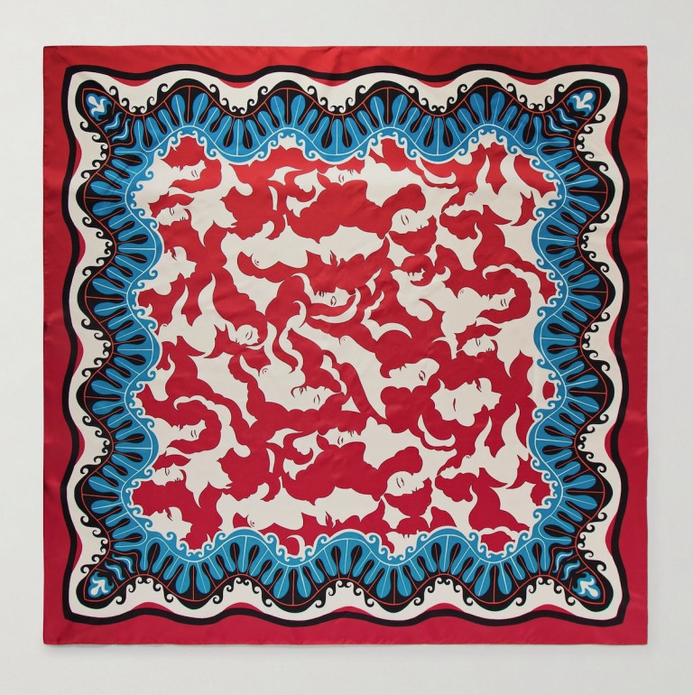 La DoubleJ MOTHER Printed Silk-Twill Scarf