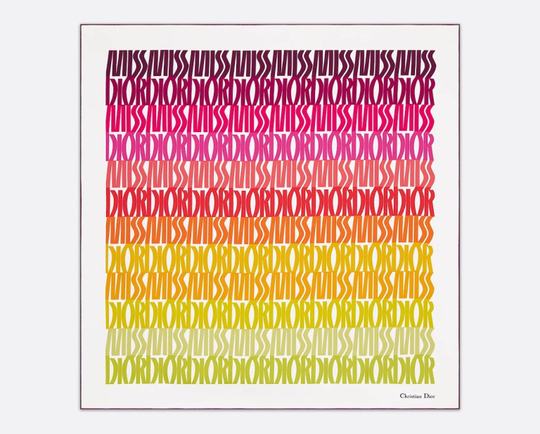 Dior Miss Dior Allover 90 Square Scarf