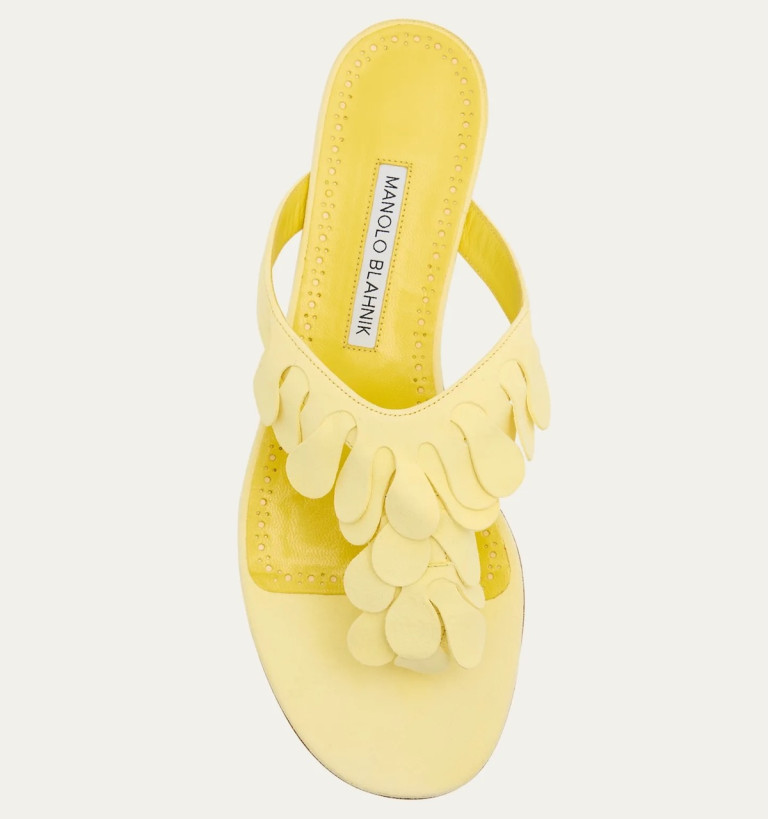 Manolo Blahnik Tamako Suede Flat Sandals