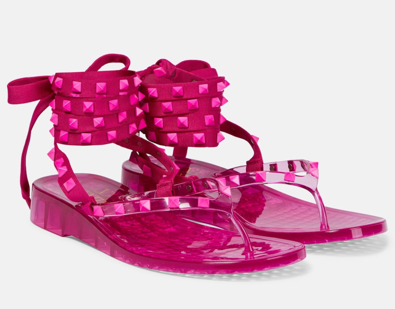Valentino Garavani Rockstud PVC Thong Sandals