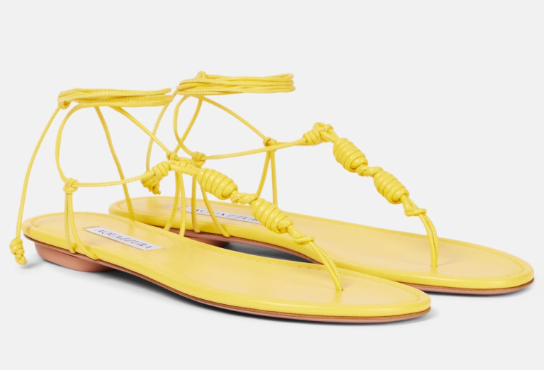 Aquazzura Oaxaca Leather Thong Sandals