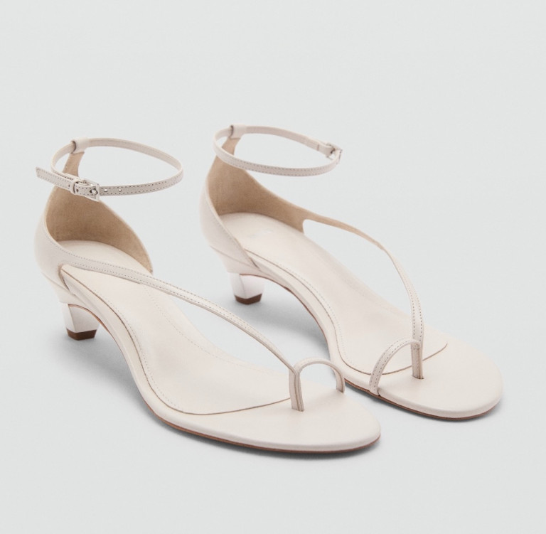 Mango Leather Sandals With a Wide Strap