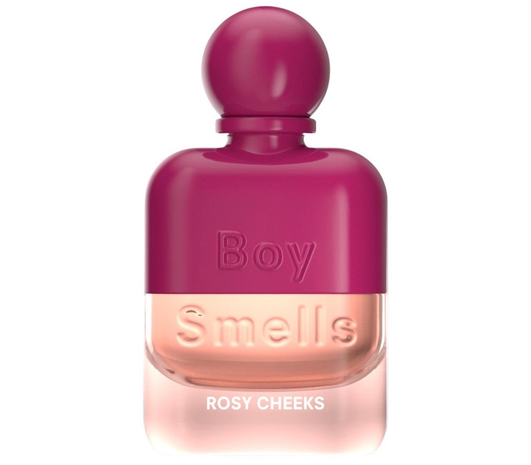 Boy Smells Rosy Cheeks Perfume With Pomegranate