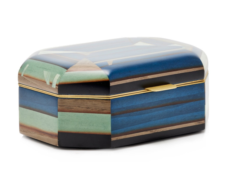 Silvia Furmanovich Small Marquetry Wood Jewelry Box