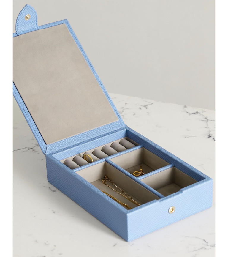 Smythson Textured-Leather Jewelry Box