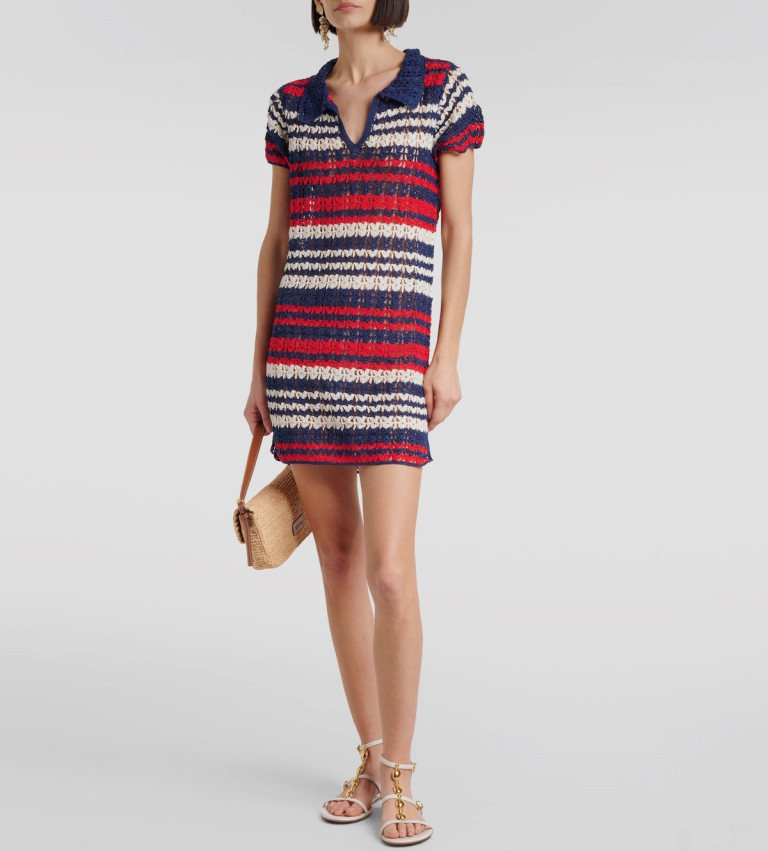 Anna Kosturova Crochet Cotton Polo Dress