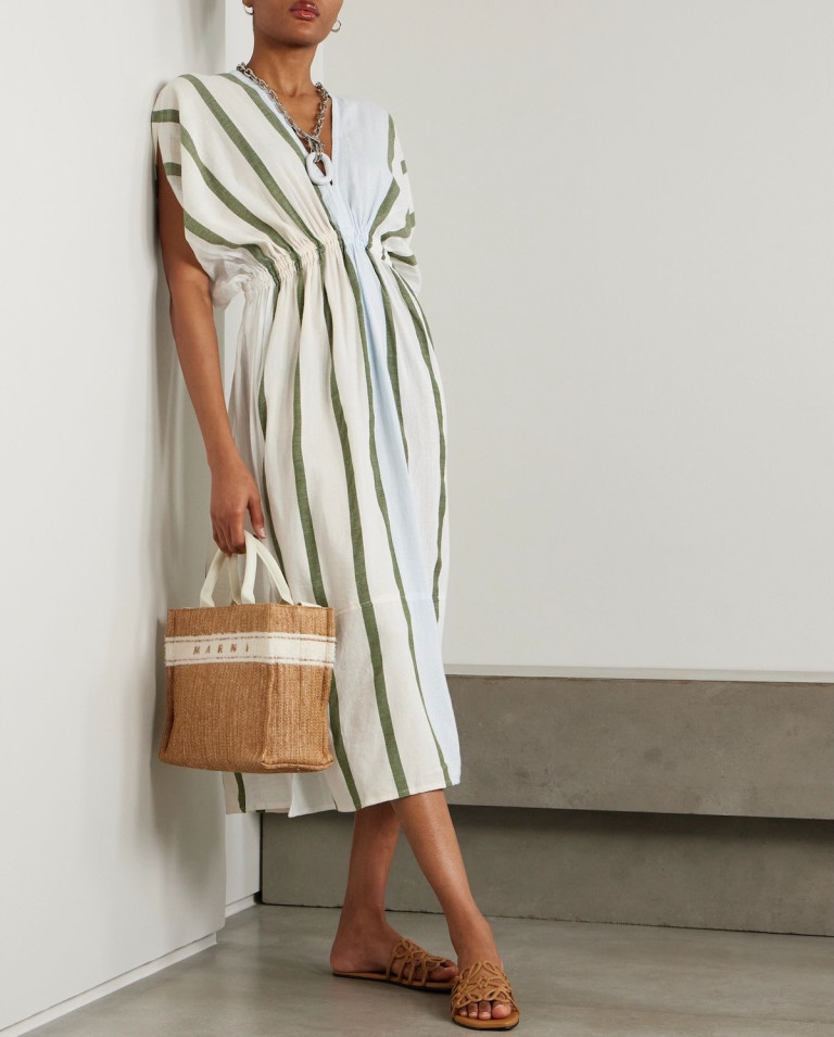 lemlem Leila Striped Cotton-Blend Coverup