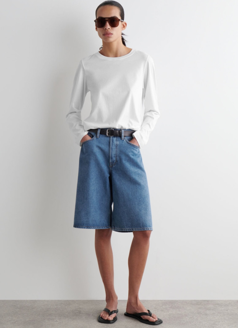COS Longline Denim Shorts