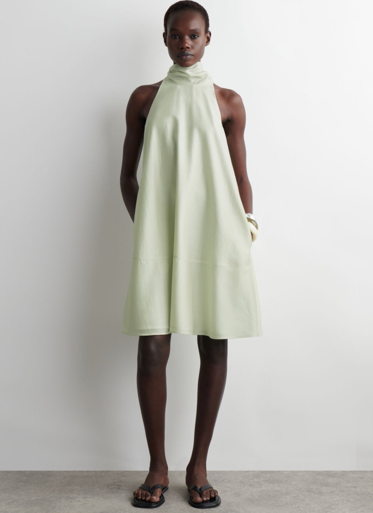 COS Fluid Halterneck Mini Dress