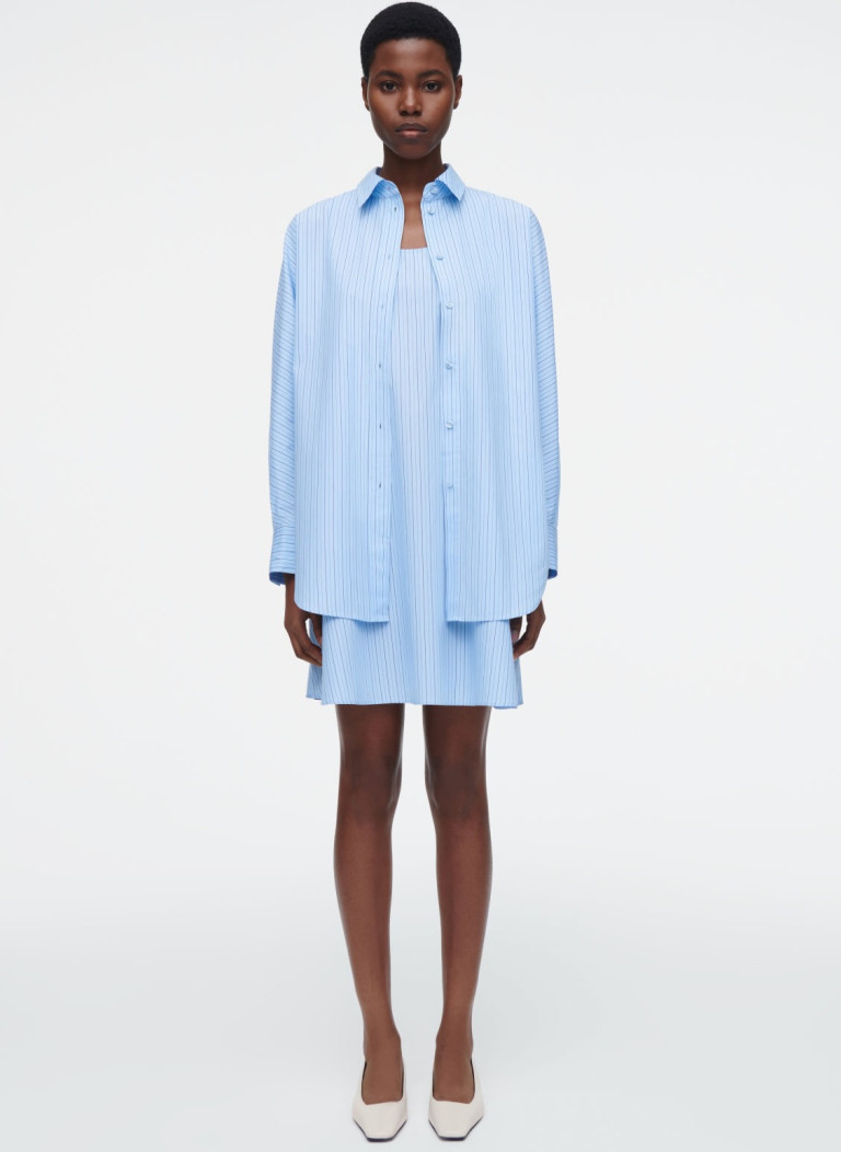 COS Layered Striped Trapeze Shirt Dress