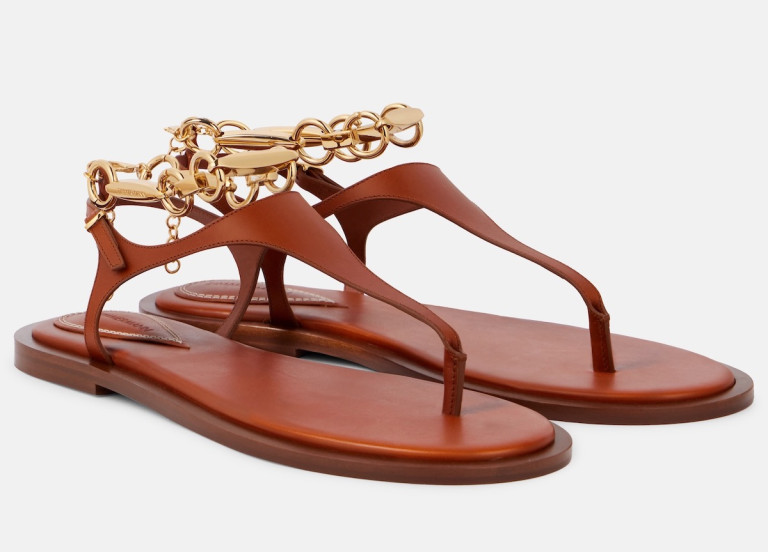 Zimmermann Wild Leather Thong Sandals