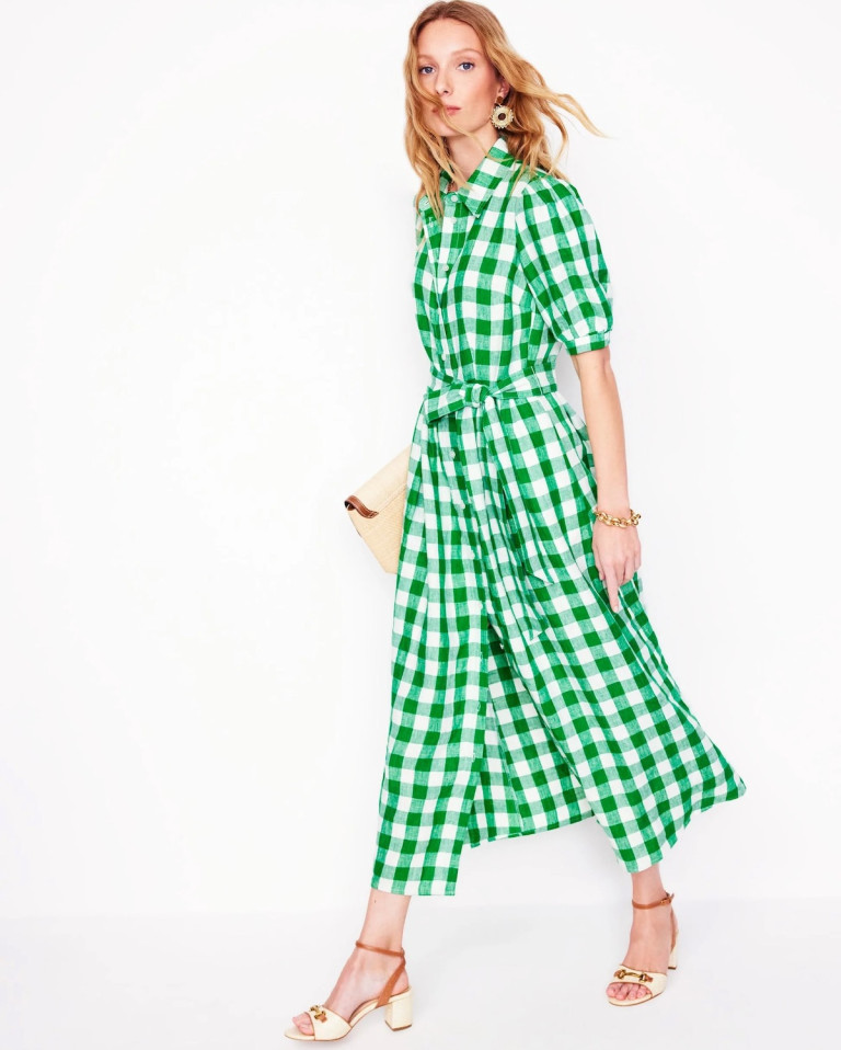 Boden Alexa Linen Maxi Shirt Dress