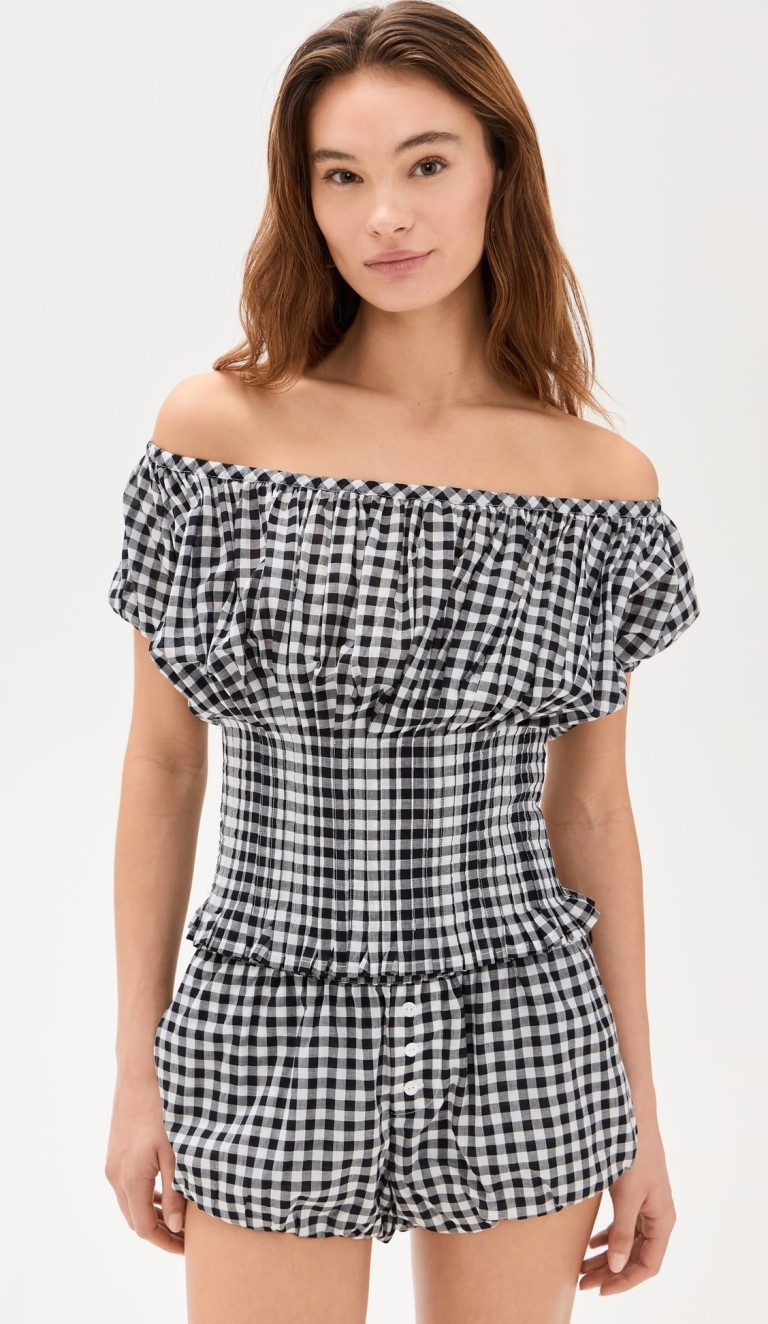 Frankies Bikinis Gingham Top