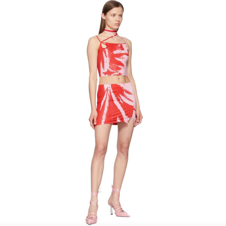 Ioannes Pink Recycled Polyester Mini Skirt