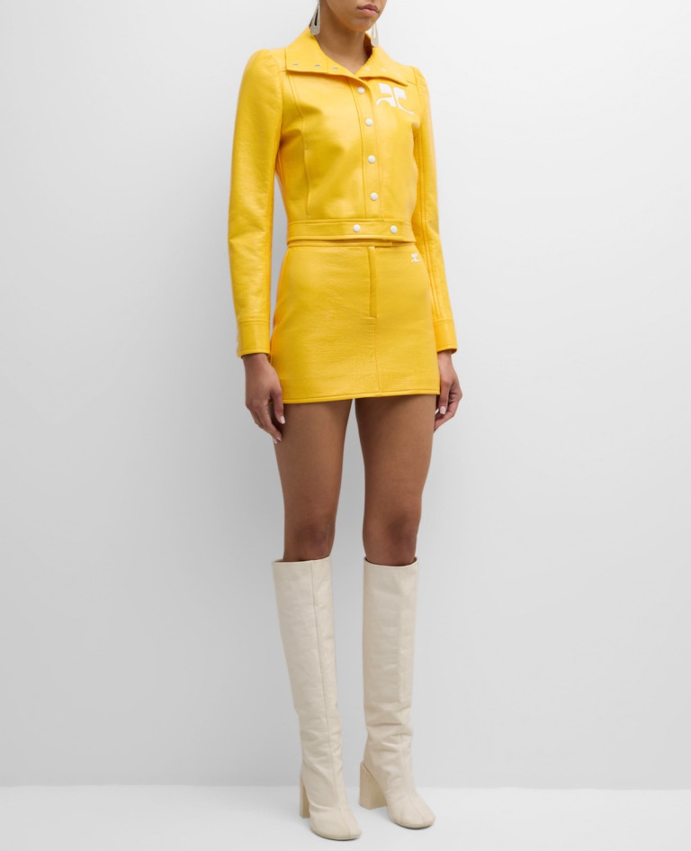 Courreges Reedition Vinyl Mini Skirt