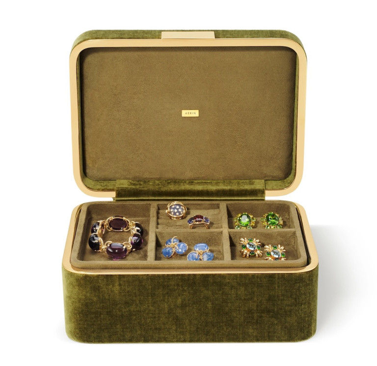 AERIN Beauvais Velvet Jewelry Box