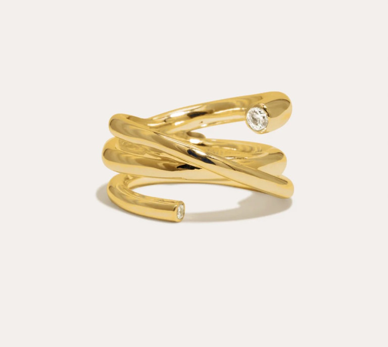 Completedworks Coil Zirconia and Recycled Gold Vermeil Ring