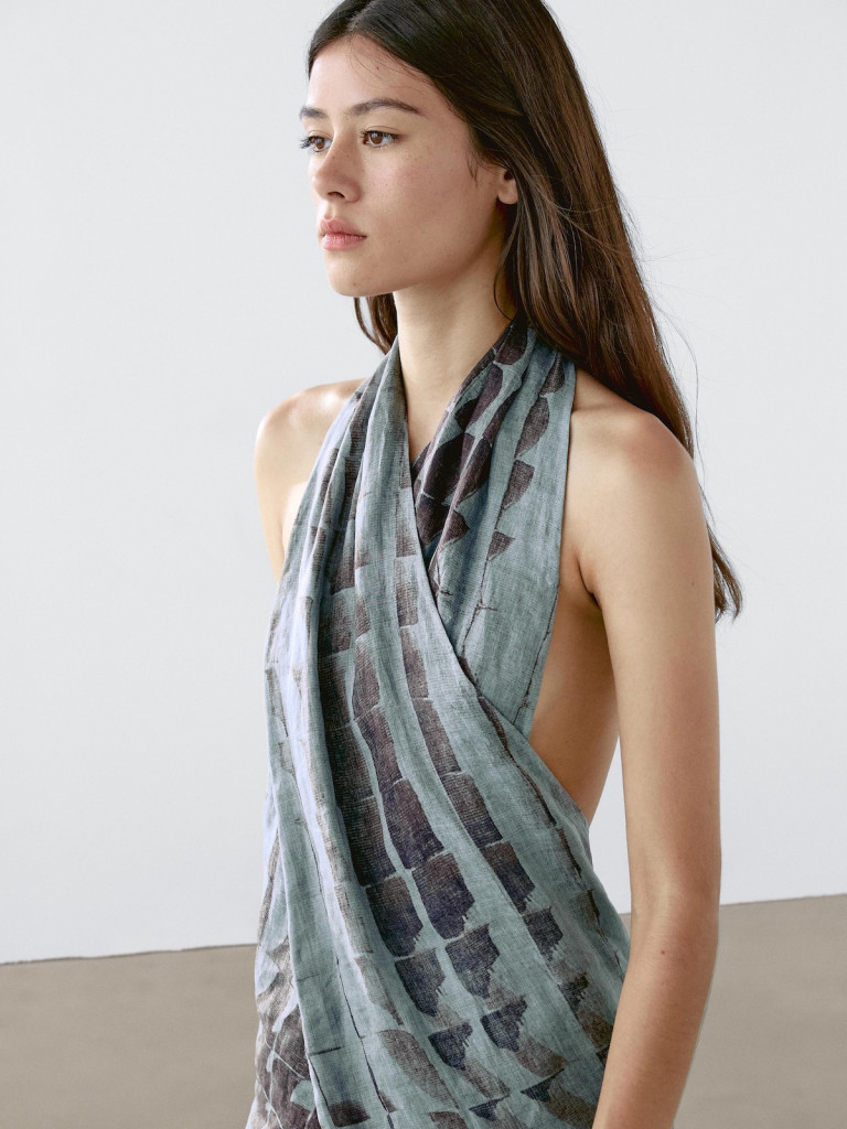 Massimo Dutti Print Top With Surplice Neckline
