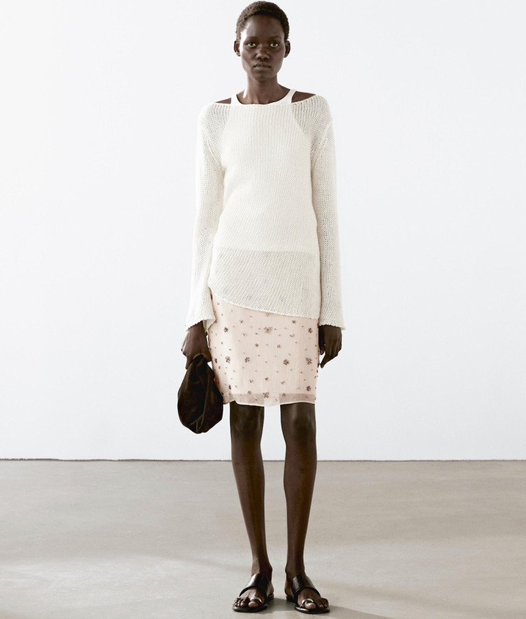 Massimo Dutti Rhinestone Mini Skirt